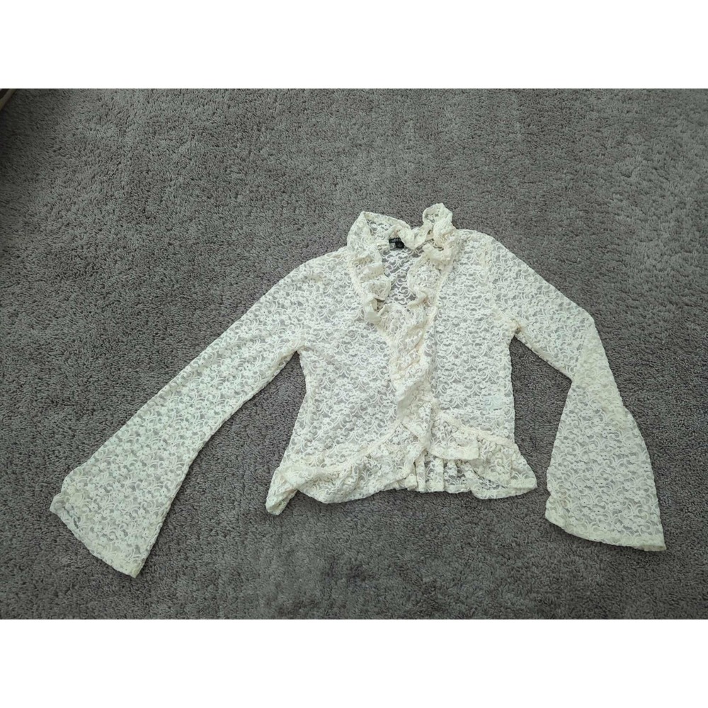 Wild Fable Cardigan Womens S Lace Ruffle Flare Sheere See Thru Retro Boho Y2k - Picture 1 of 7
